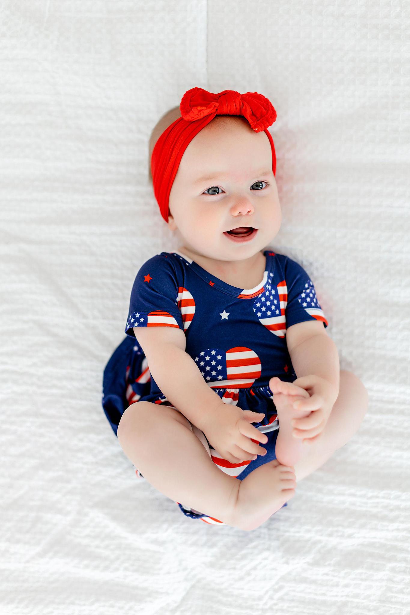 I Heart the USA S/S Twirl Bodysuit - Aaria Tees Aaria Tees