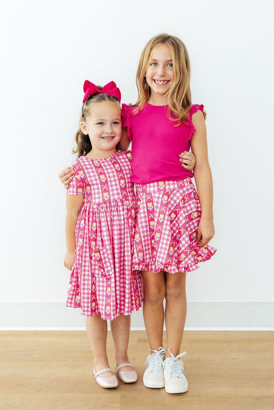 I Love You Tulip Much Ruffle Twirl Skort - Aaria Tees Aaria Tees