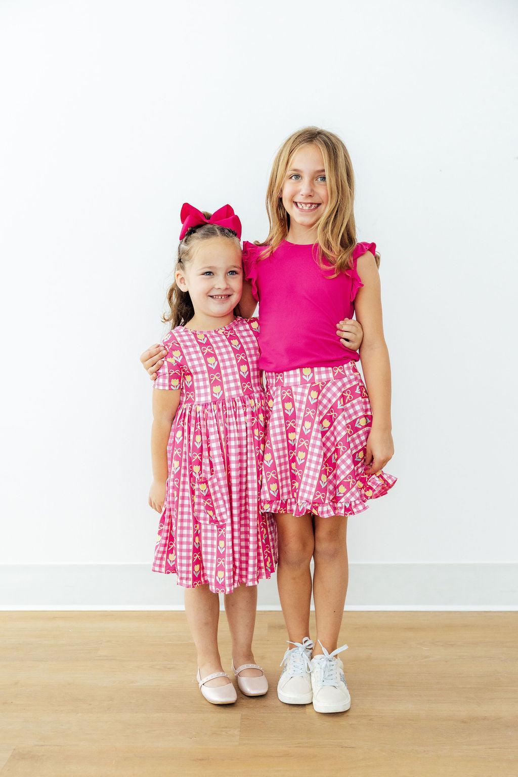 I Love You Tulip Much S/S Pocket Twirl Dress - Aaria Tees Aaria Tees