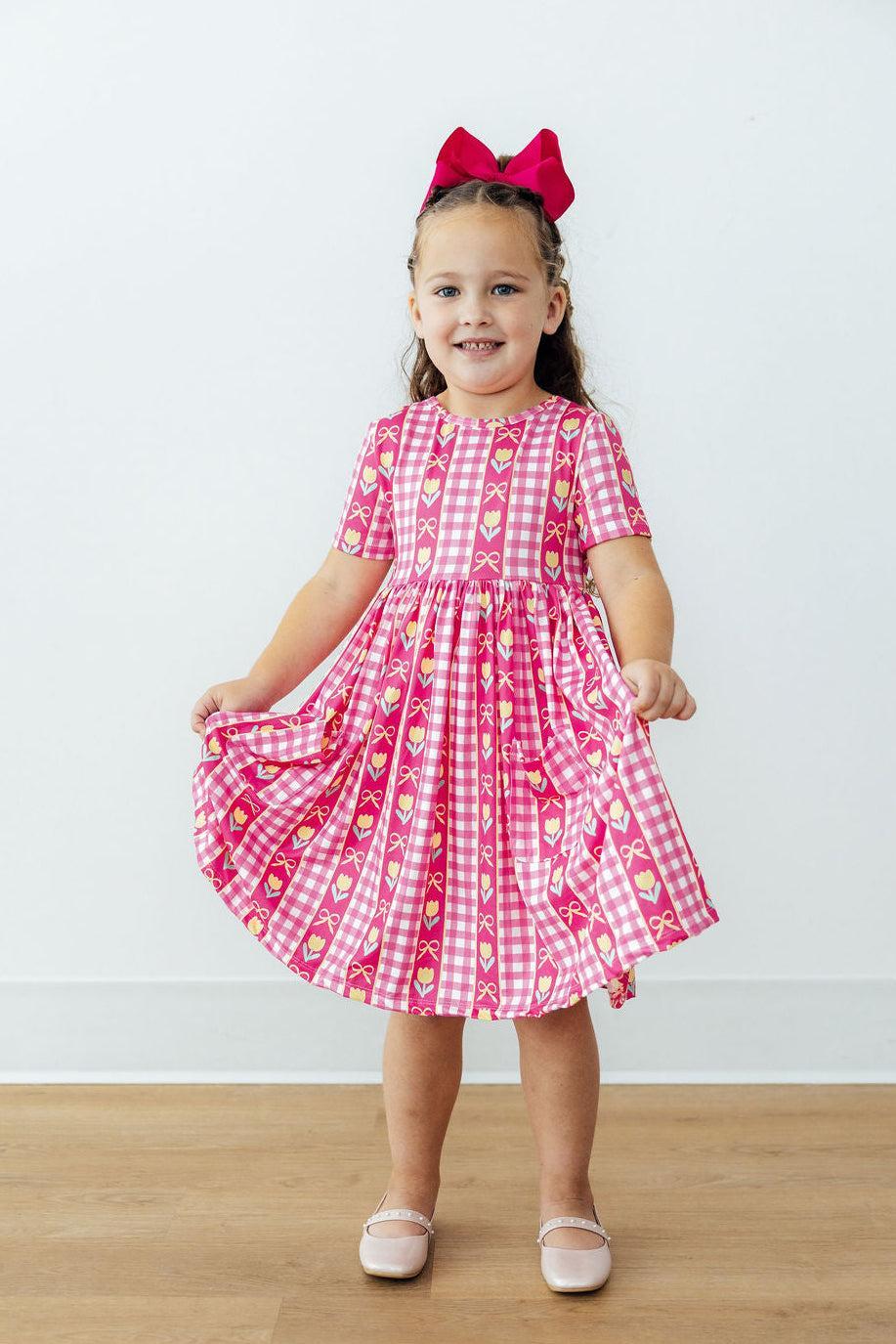 I Love You Tulip Much S/S Pocket Twirl Dress - Aaria Tees Aaria Tees