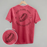 Just A Girl Who Loves Football (Back Print) Aaria Tees