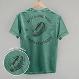 Just A Girl Who Loves Football (Back Print) Aaria Tees