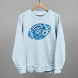 Floral Football Blue Aaria Tees