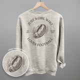 Just A Girl Who Loves Football (Back Print) Aaria Tees