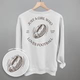 Just A Girl Who Loves Football (Back Print) Aaria Tees