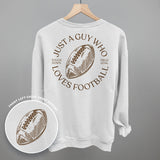 Just A Guy Who Loves Football (Back Print) Aaria Tees