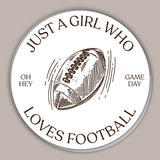 Just A Girl Who Loves Football (Decal) Aaria Tees