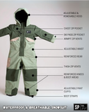 Green Dreams Waterproof Snowsuit Toddler Youth - Winter Gear Aaria Tees