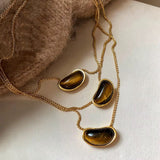 Angie Tiger Eye Pendant Necklace Aaria Tees