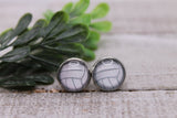 Volleyball || 12mm Glass Stud Earrings || Hypoallergenic Aaria Tees