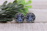 Cowboys Football Sunflower || 12mm Glass Stud Earrings || Hypoallergenic Aaria Tees
