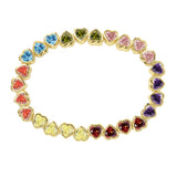 Stretchy Bezel Heart Bracelet Rainbow Aaria Tees