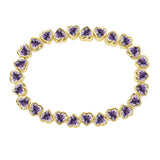 Stretchy Bezel Heart Bracelet Purple Aaria Tees