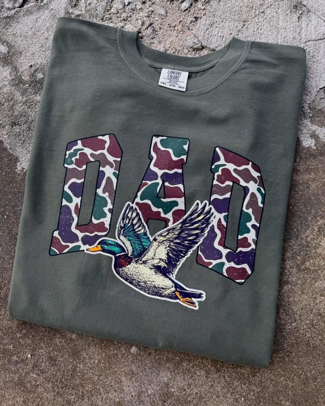 Mallard Camo Dad Men's Comfort Colors Graphic Tee - Aaria Tees Aaria Tees