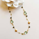 Green Amethyst Gold Bezel Chain Aaria Tees
