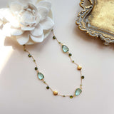 Green Amethyst Gold Bezel Chain Aaria Tees