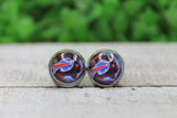 Buffalo Bills Football 12mm Glass Stud Earrings Aaria Tees