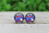 Buffalo Bills Nation 12mm Glass Stud Earrings Aaria Tees