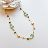 Green Amethyst Gold Bezel Chain Aaria Tees