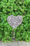 Paw Print Heart Badge/ID Holder Reel Aaria Tees