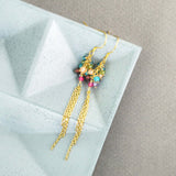 Rainbow Gemstone Edge Earrings Aaria Tees