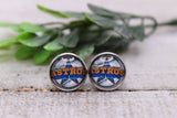 Houston Astros Baseball || 12mm Glass Stud Earrings || Hypoallergenic Aaria Tees