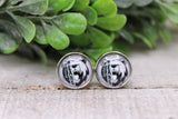 Bears Football || 12mm Glass Stud Earrings || Hypoallergenic Aaria Tees