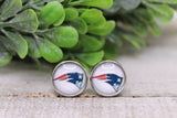Patriots Football || 12mm Glass Stud Earrings || Hypoallergenic Aaria Tees