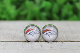 Broncos Football Glass Stud Earrings Aaria Tees