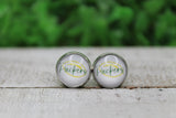 Packers Football Glass Stud Earrings Aaria Tees