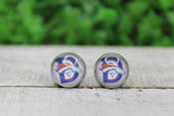 Denver Broncos Football Glass Stud Earrings Aaria Tees