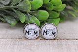 Football Mom || 12mm Glass Stud Earrings || Hypoallergenic Aaria Tees