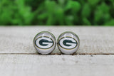 Green Bay Packers Glass Stud Earrings Aaria Tees