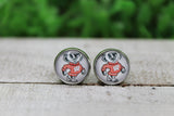 Badgers Football Glass Stud Earrings Aaria Tees
