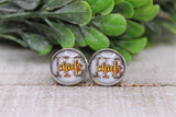 KC chiefs Football || 12mm Glass Stud Earrings || Hypoallergenic Aaria Tees