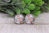 Houston Astros Baseball - State || 12mm Glass Stud Earrings || Hypoallergenic Aaria Tees
