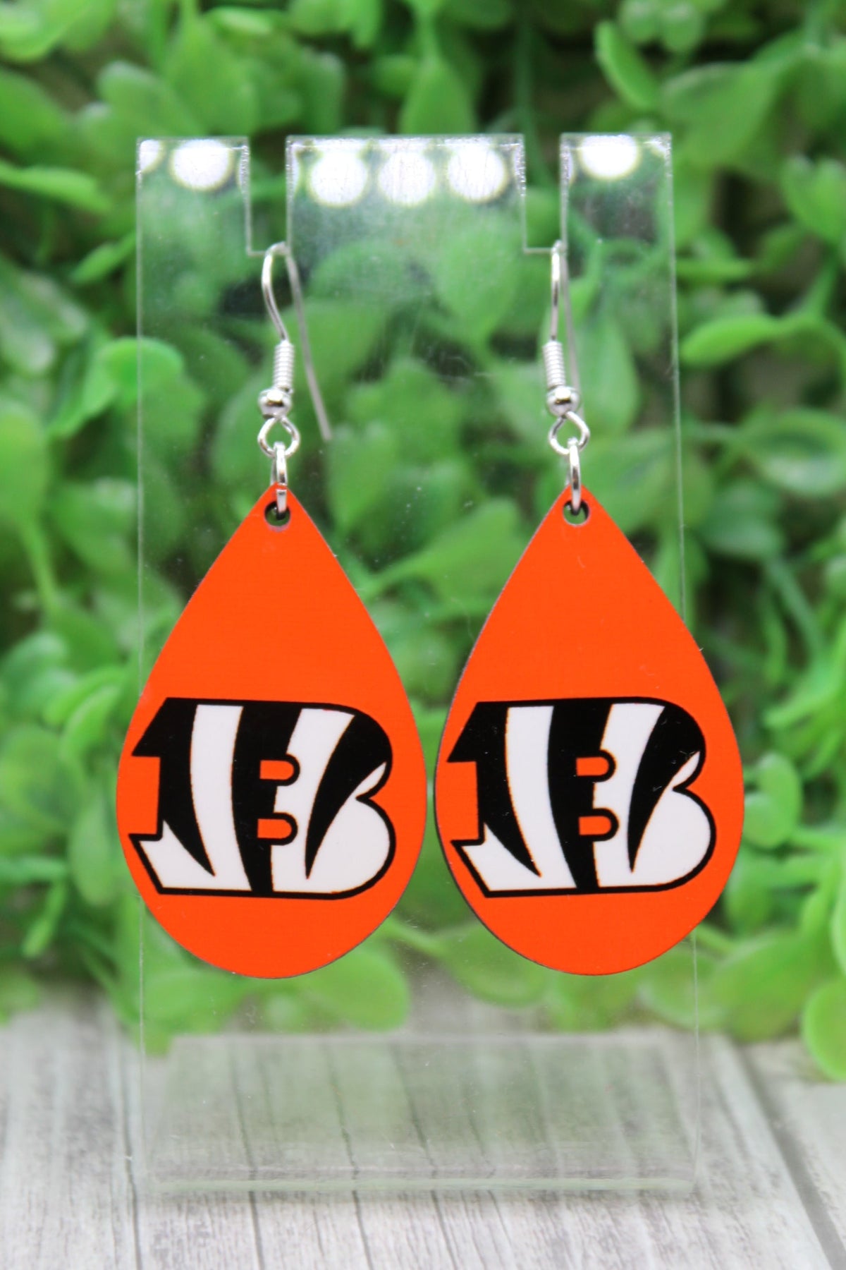 Bengals Football Teardrop Earrings