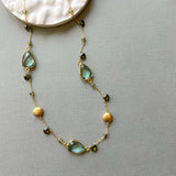 Green Amethyst Gold Bezel Chain Aaria Tees
