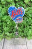 Buffalo Bills Scribble Heart Badge/ID Holder Reel Aaria Tees