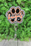 Bengals Football Paw Print Badge/ID Holder Reel Aaria Tees