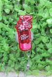 Floral Dr Pepper Strawberry Badge/ID Holder Reel Aaria Tees