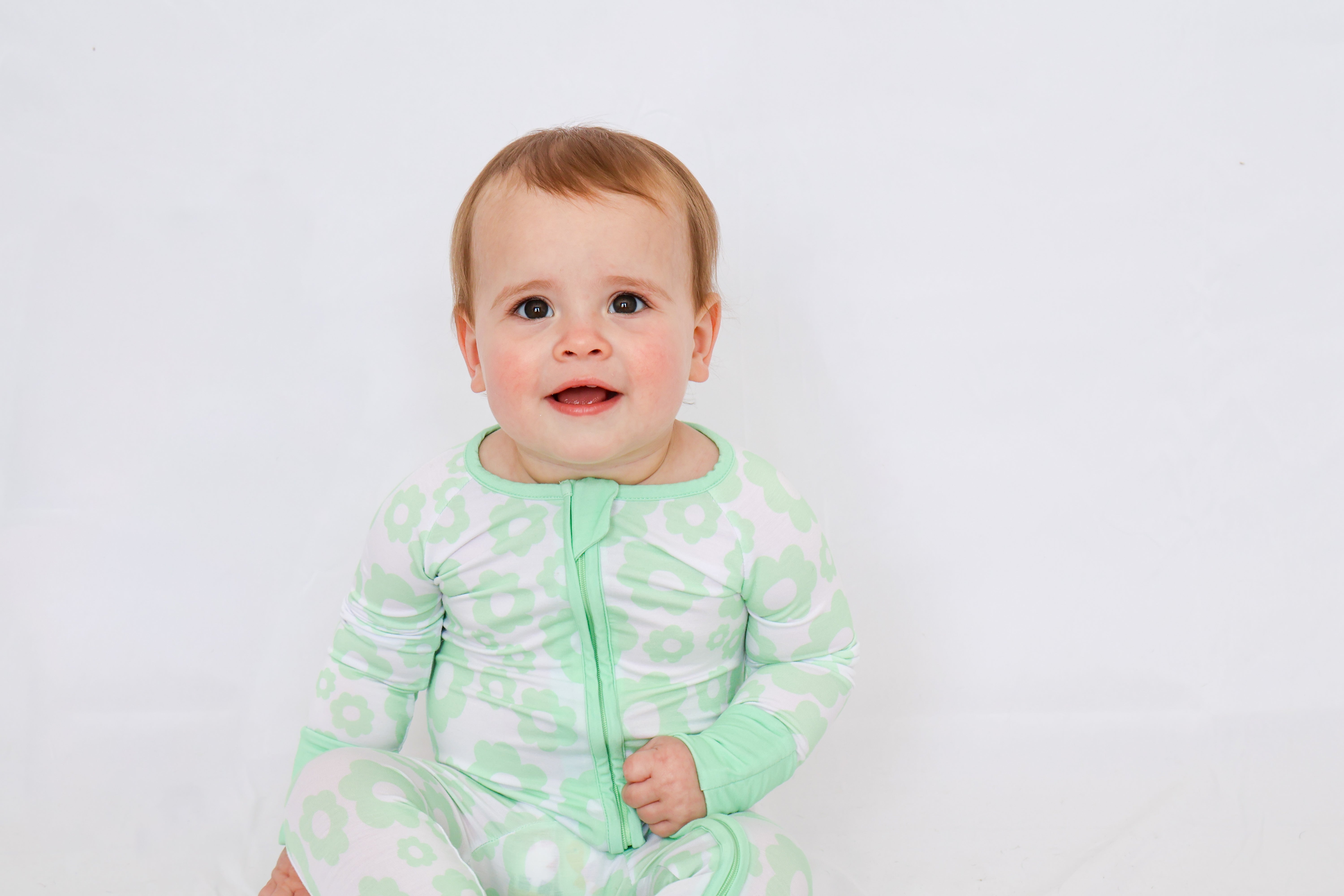 Baby Green Floral Romper - Aaria Tees Aaria Tees