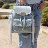 Seaside Sweetheart Fringe Backpack Denim Aaria Tees
