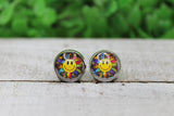 Smiley Sunflower Stud Earrings Aaria Tees