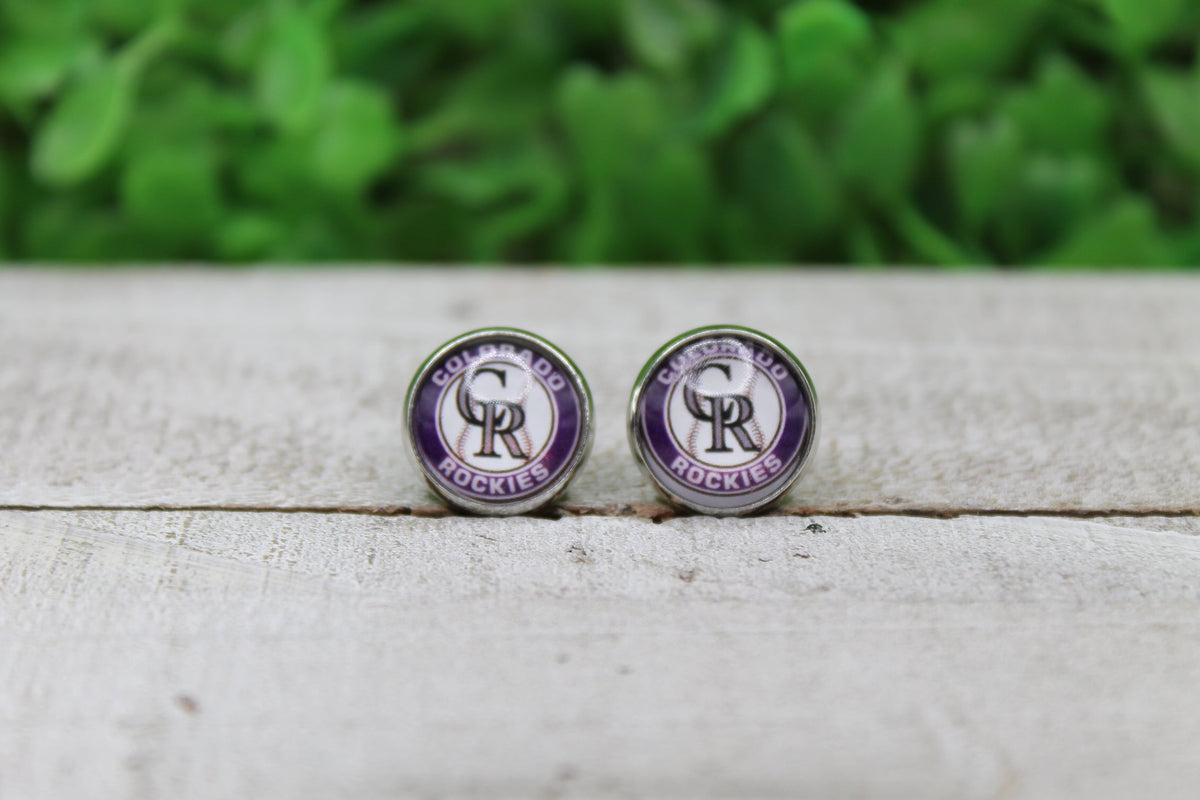 Colorado Rockies Baseball Stud Earrings