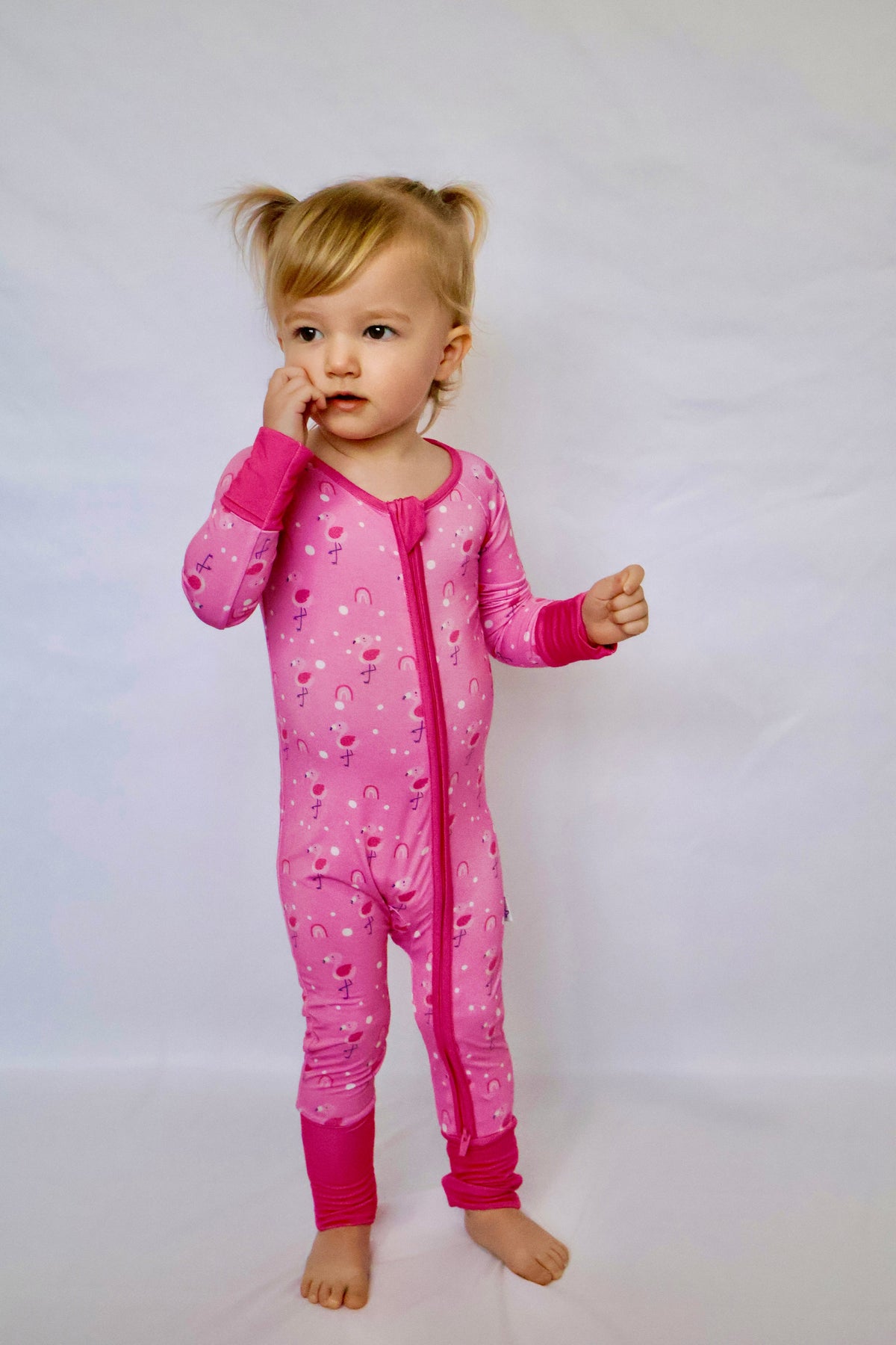 Baby Flamingo Romper Pink - Aaria Tees