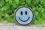 Blue Gingham Daisy Smiley Phone Grip / Stand Aaria Tees