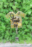 Scrub Life Yellow Confetti Badge Reel Aaria Tees