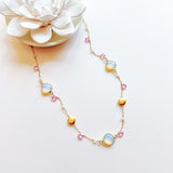 Opalite Gold Bezel Chain Aaria Tees