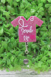 Scrub Life Pink Glitter Badge Reel Aaria Tees
